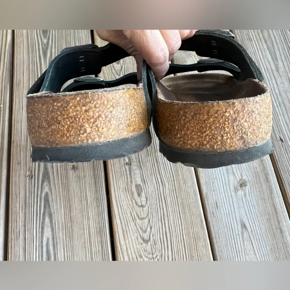 Birkenstock Arizona Soft Footbed Leather - Metallic Anthracite Sz 40 (M7 W9)